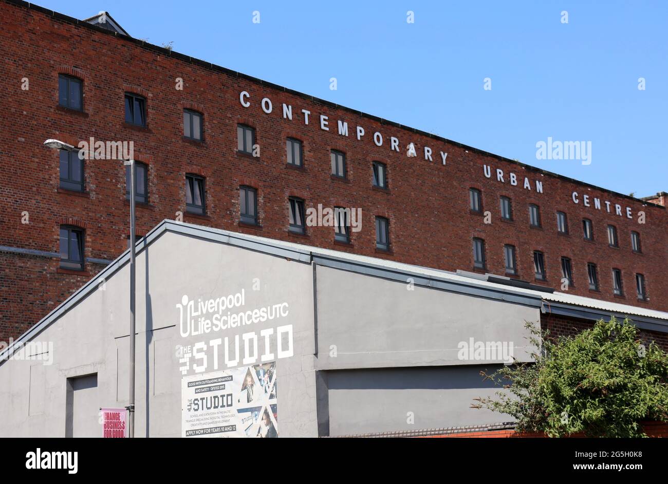 The Contemporary Urban Centre building in an old Victorian era oil warehouse at Liverpool Stock Photo