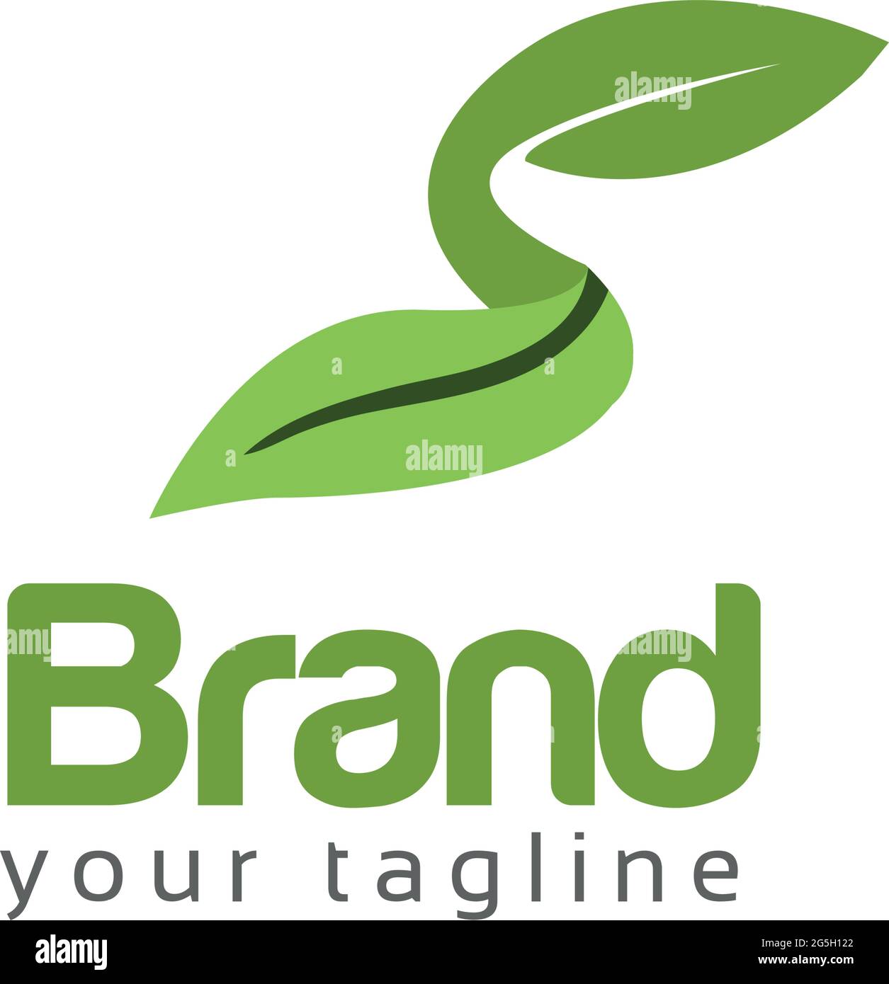 Letter s with green leaf on white background. Logo Design Template ...