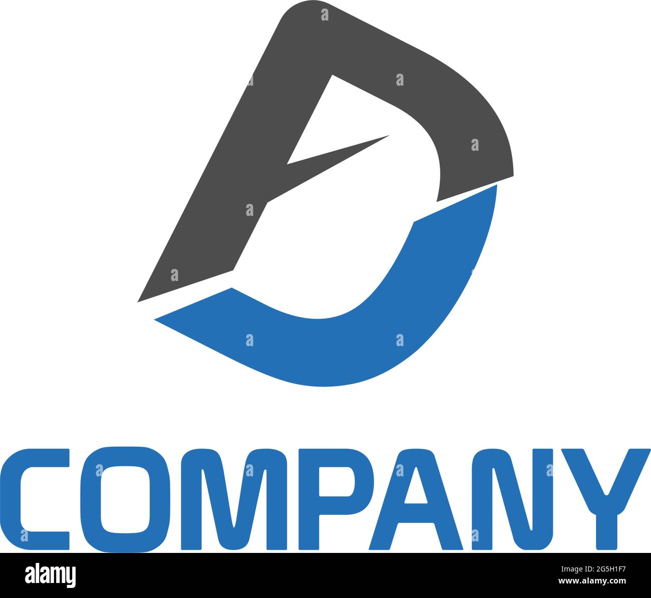 Creative Letter FD for technology logo Stock Vector