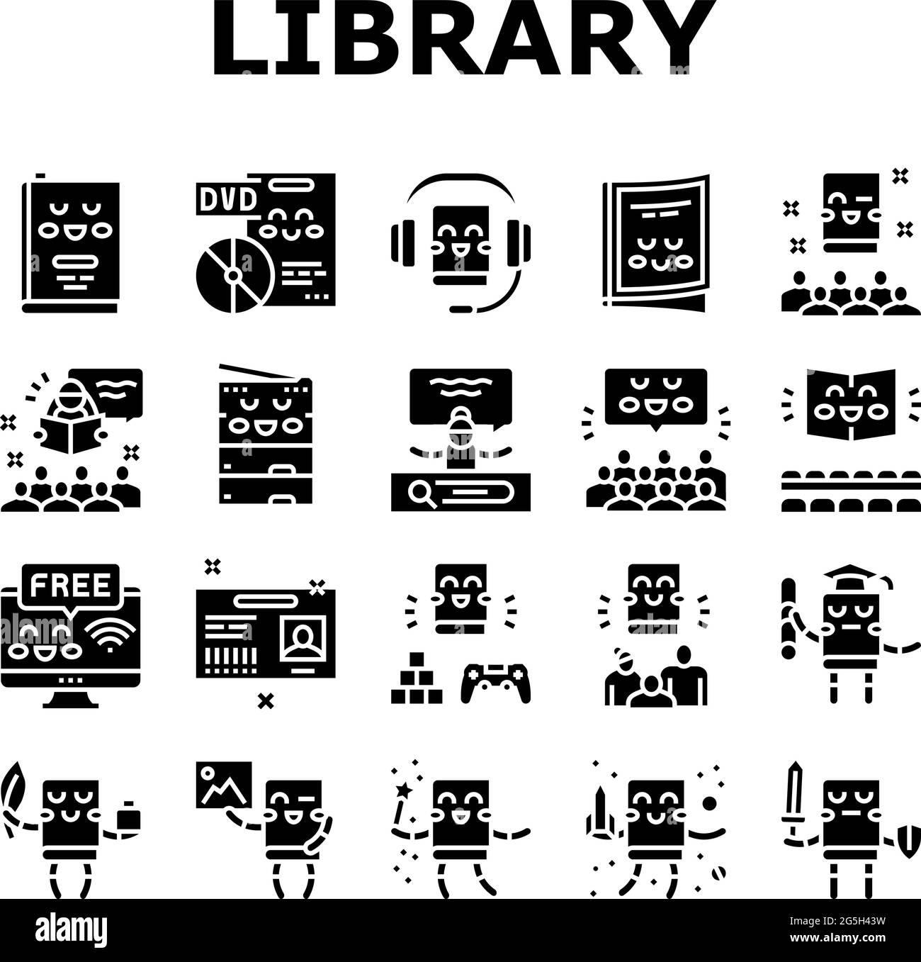 Vector background children read Black and White Stock Photos & Images ...