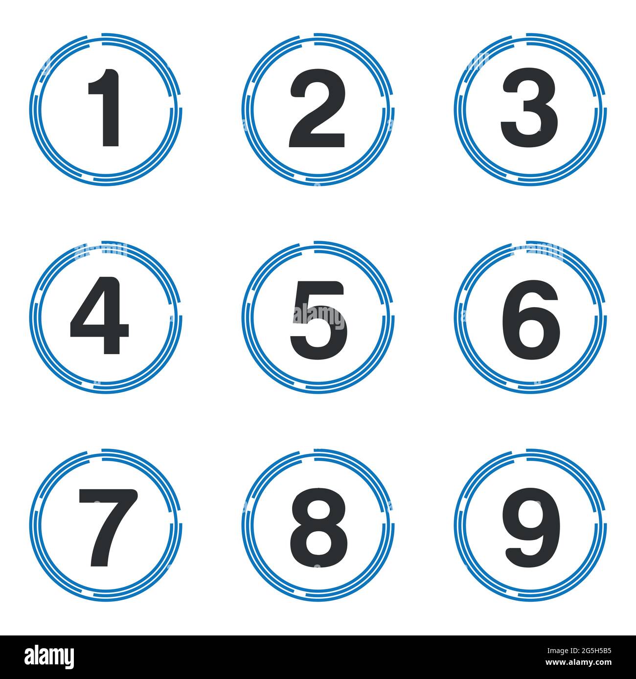 Number set button, Set of 1-9 numbers Stock Vector Image & Art - Alamy