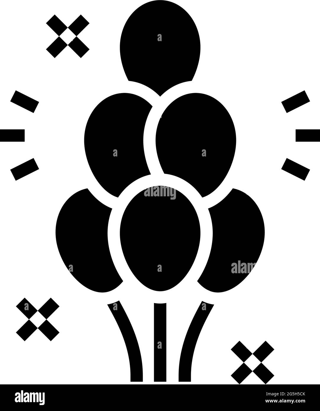 balloon bouquet glyph icon vector illustration Stock Vector Image & Art ...