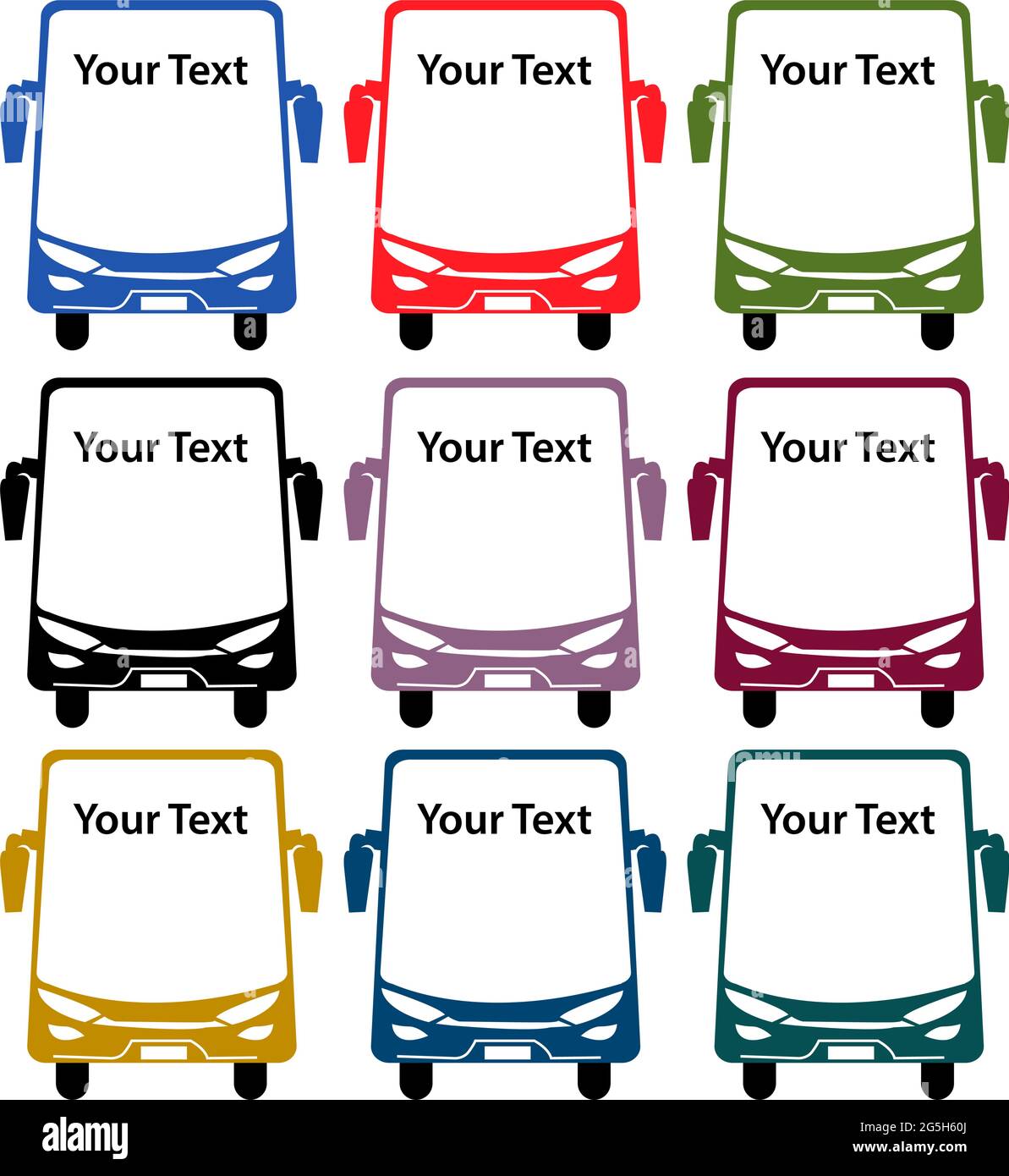 Bus icon, flat design, colorful bus, vector. Stock Vector