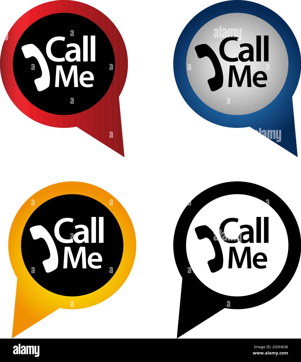 Call me icon stock-vector. Colorful set icon Stock Vector Image & Art