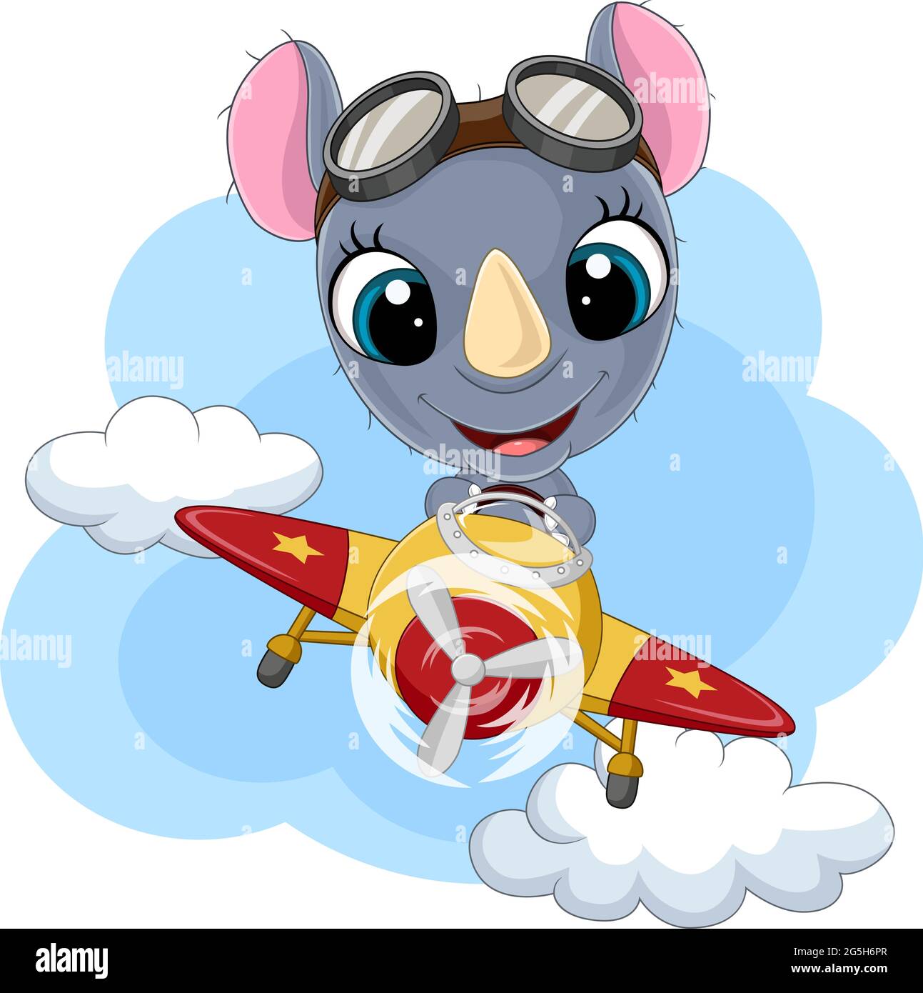 Cartoon baby rhino riding rocket Stock Vector Image & Art - Alamy