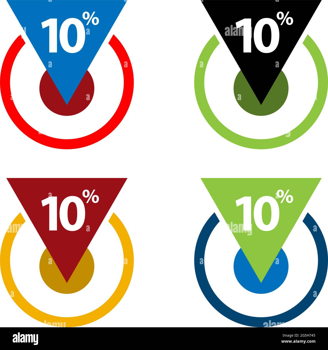 Ten percent down, downwards arrow illustration Stock Vector Image & Art