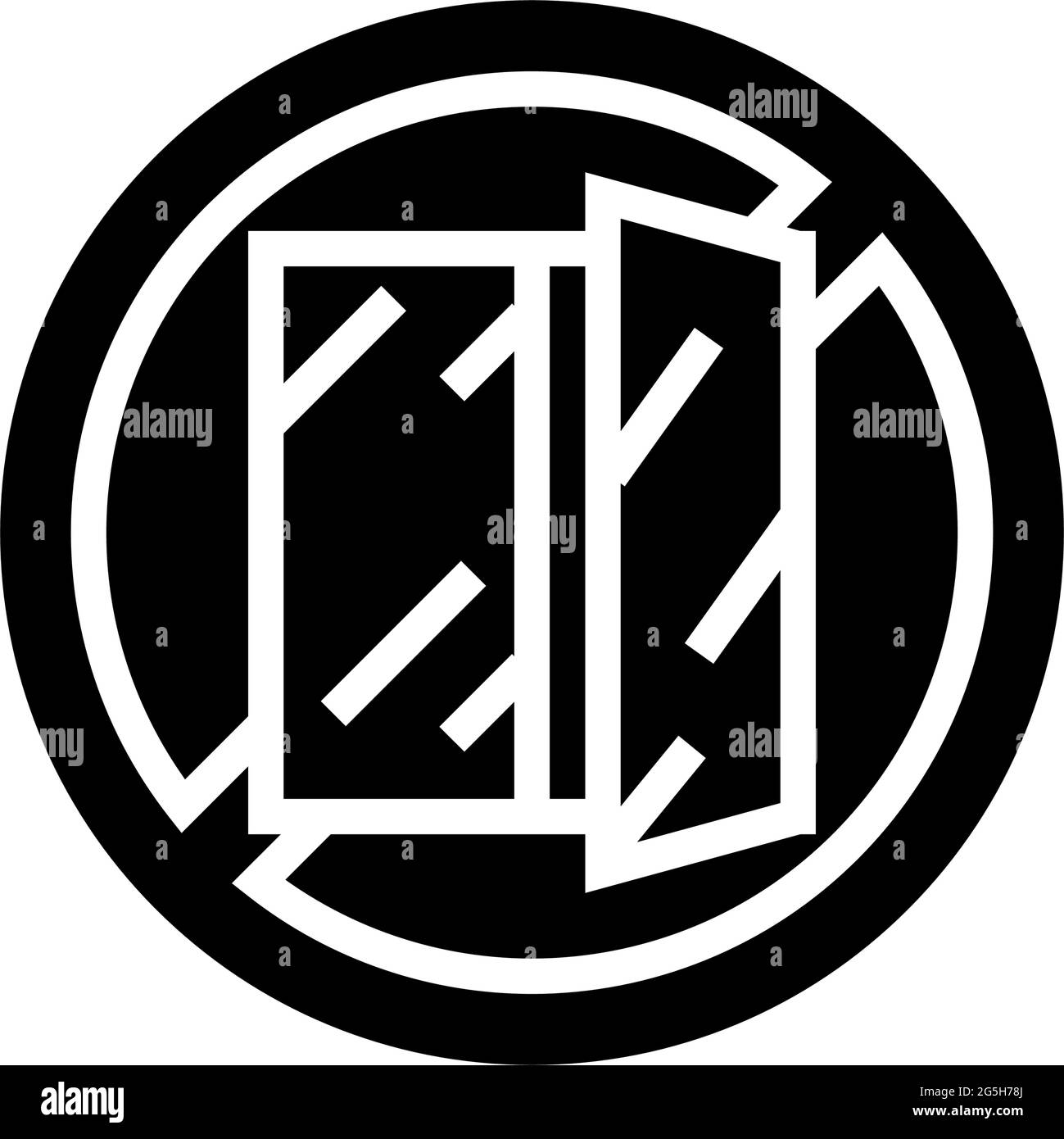 open window prohibition sign glyph icon vector illustration Stock ...