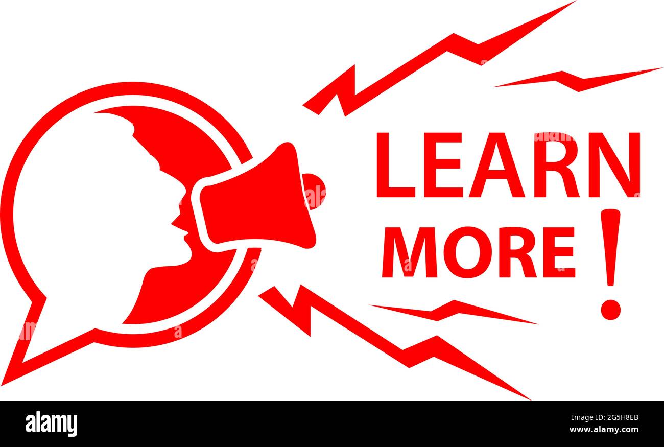 Learn more with megaphone. illustration in vector format.. Flat design Stock Vector