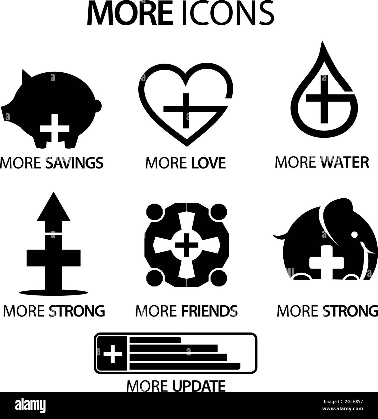 More icon set plus Cut Out Stock Images Pictures Alamy