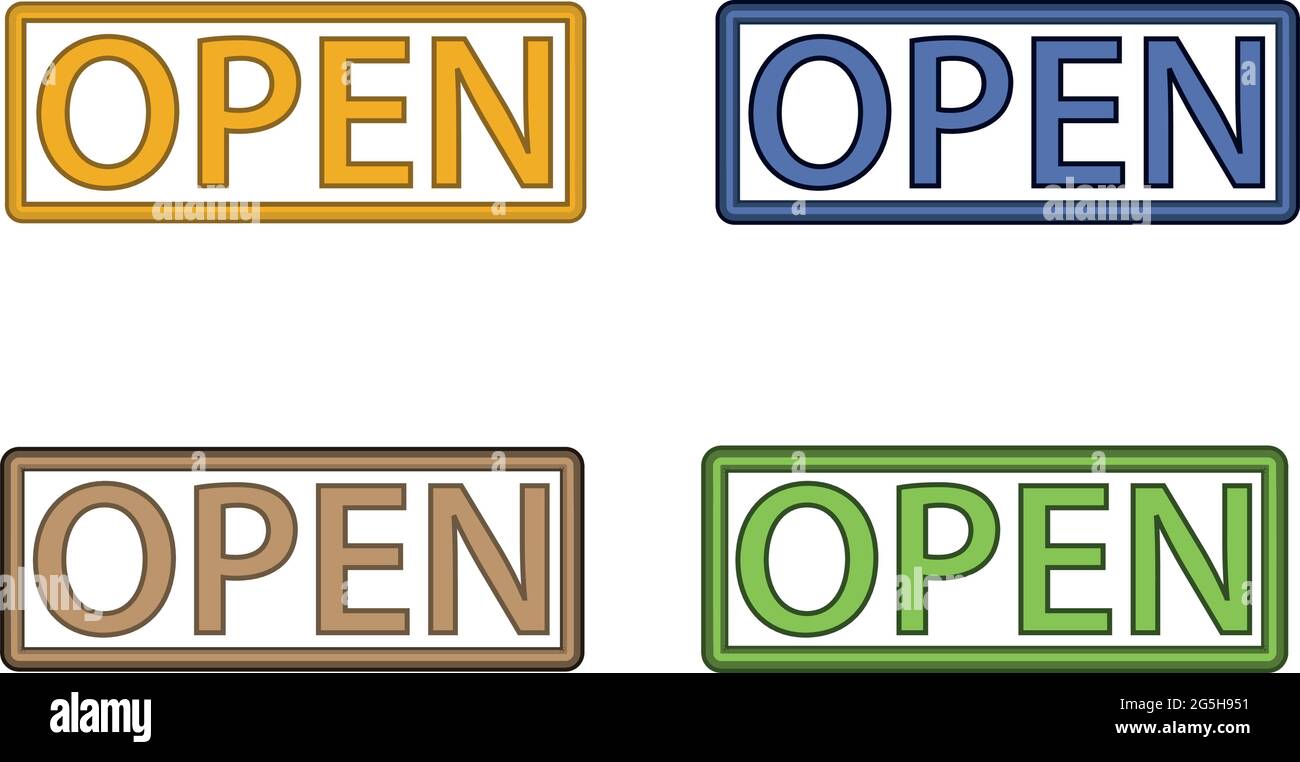 Open icon, flat design. Vector illustration on white background. Stock Vector