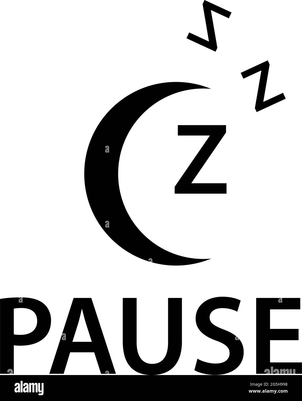 Pause with sleep icon, flat design. Vector Illustration on white ...