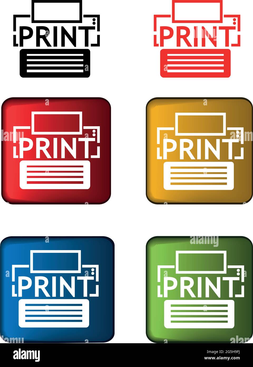 Print vector icon on white background. Stock Vector