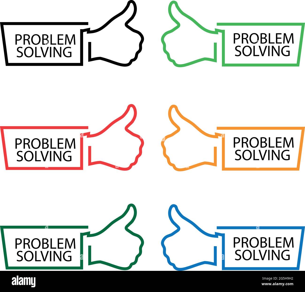 Problem solving with thumb. Flat vector illustration on white ...
