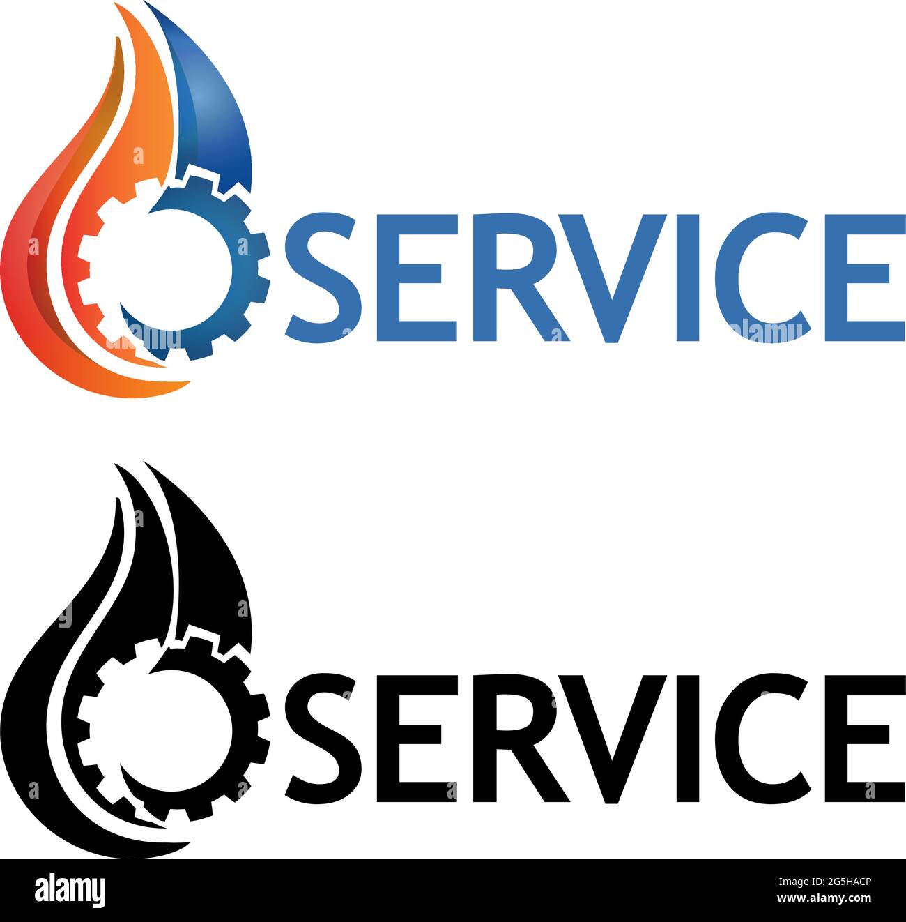 Word service with crown vector. Flat vector illustration on white ...