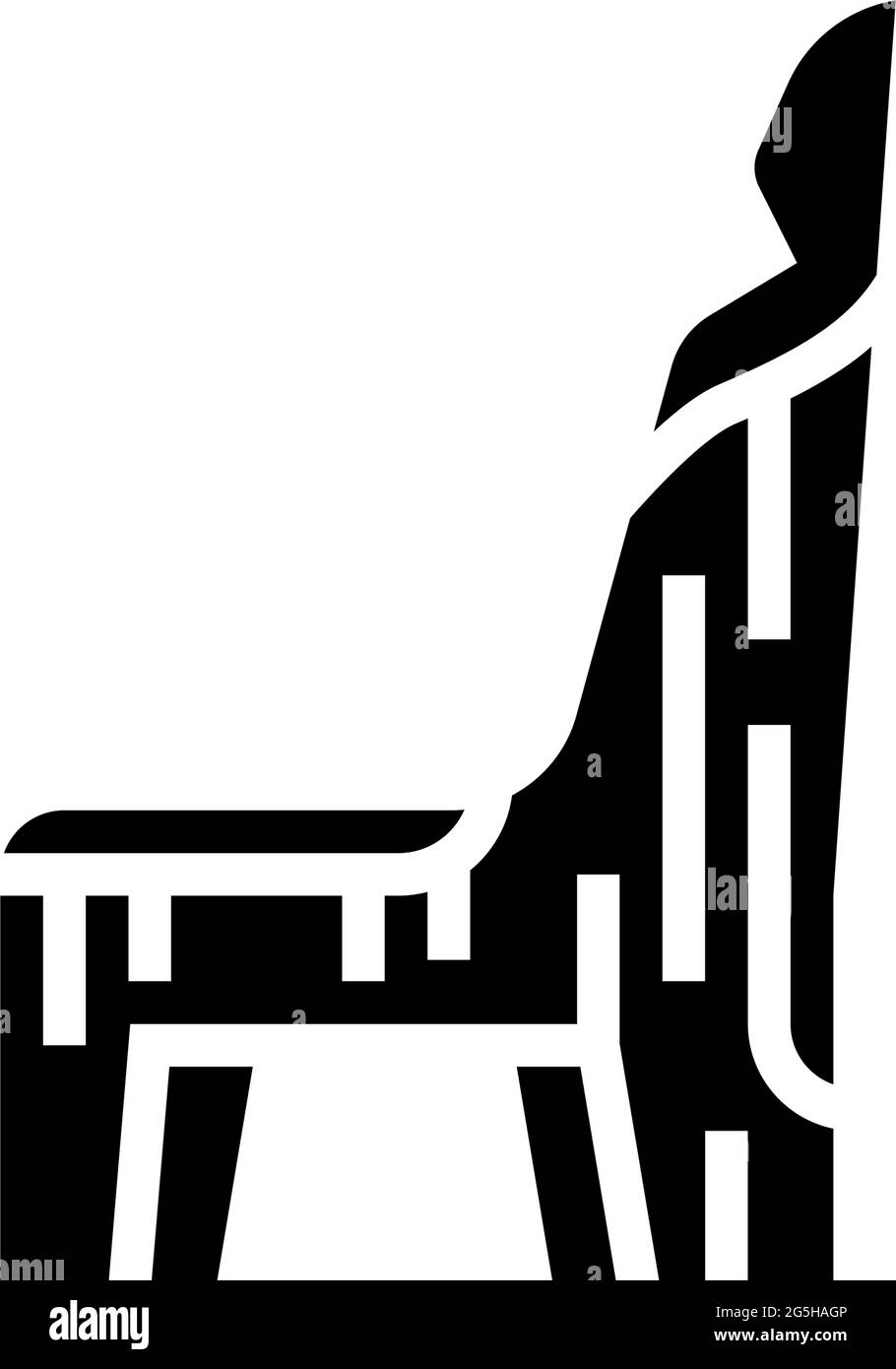 wooden handmade chair glyph icon vector illustration Stock Vector Image ...