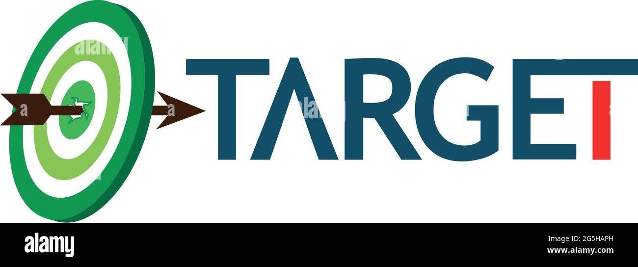 Word target vector. Vector illustration on white background Stock