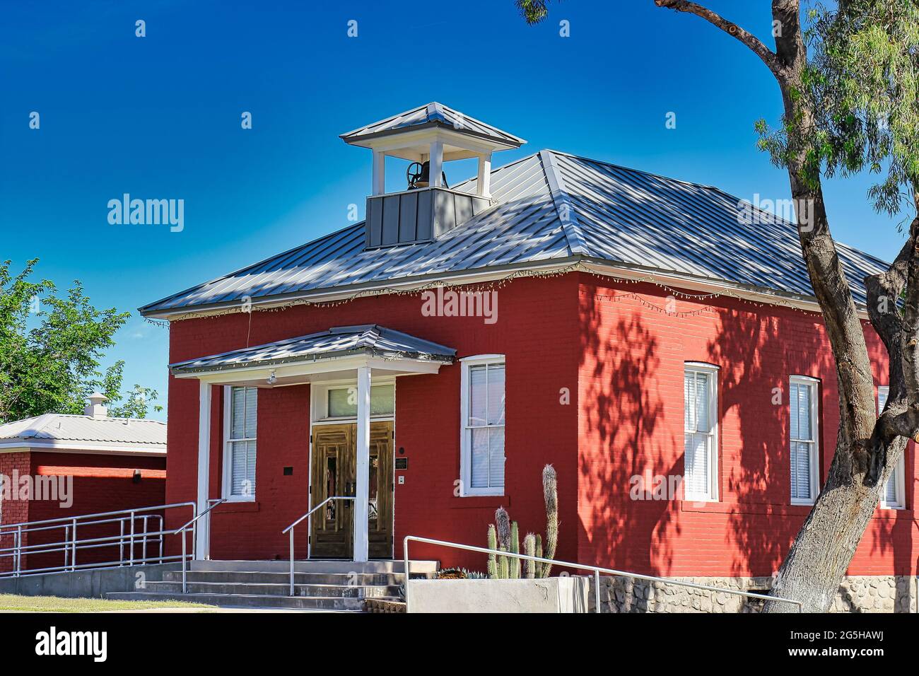 Little Old School House With Belfry Stock Photo Alamy