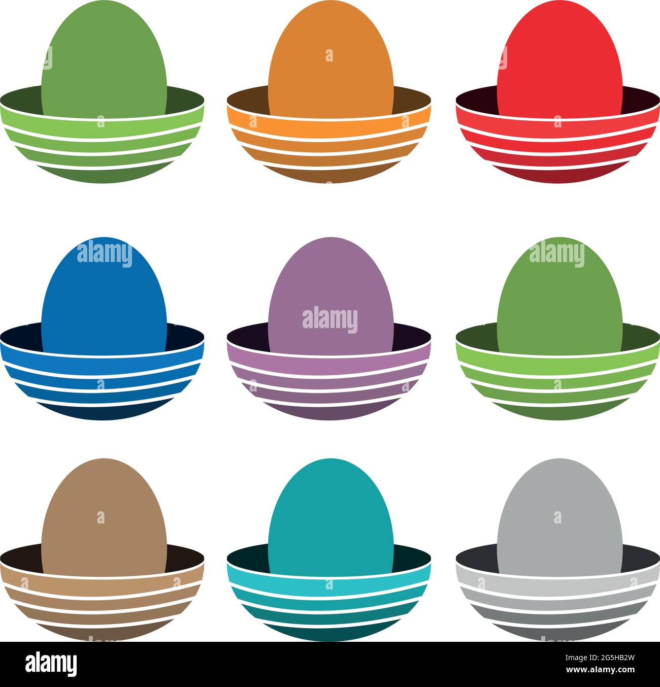 Eggs in the nest. Eggs set icon  vector illustration Stock Vector