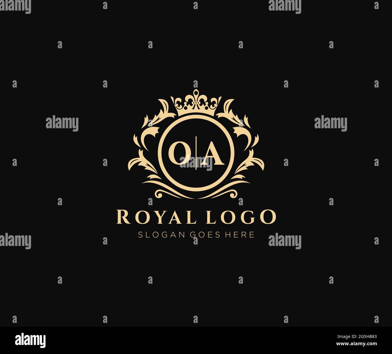OA Letter Luxurious Brand Logo Template, for Restaurant, Royalty ...