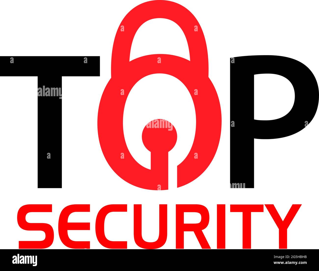 Top Security with a padlock. Creative lettering vector illustration. illustration in vector format. Stock Vector