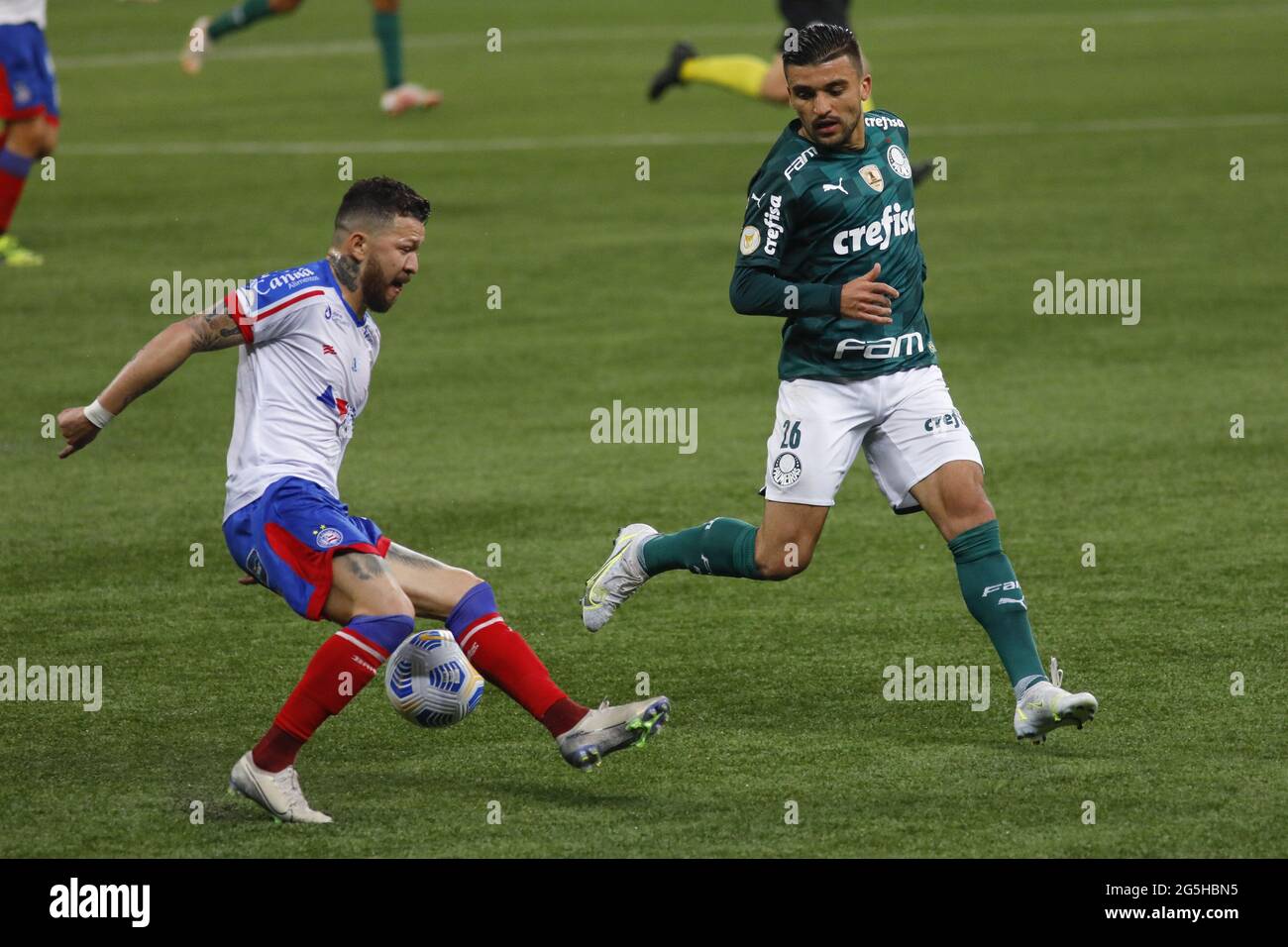 Luiz Otavio of Bahia Celebrates his goal (1-1) during the Brazilian  National league (Campeonato Brasileiro) football match between Palmeiras v  Bahia at Allianz Parque formerly known as Palestra Italia in Sao Paulo