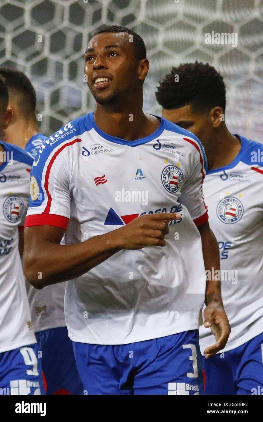 Luiz Otavio of Bahia Celebrates his goal (1-1) during the Brazilian  National league (Campeonato Brasileiro) football match between Palmeiras v  Bahia at Allianz Parque formerly known as Palestra Italia in Sao Paulo