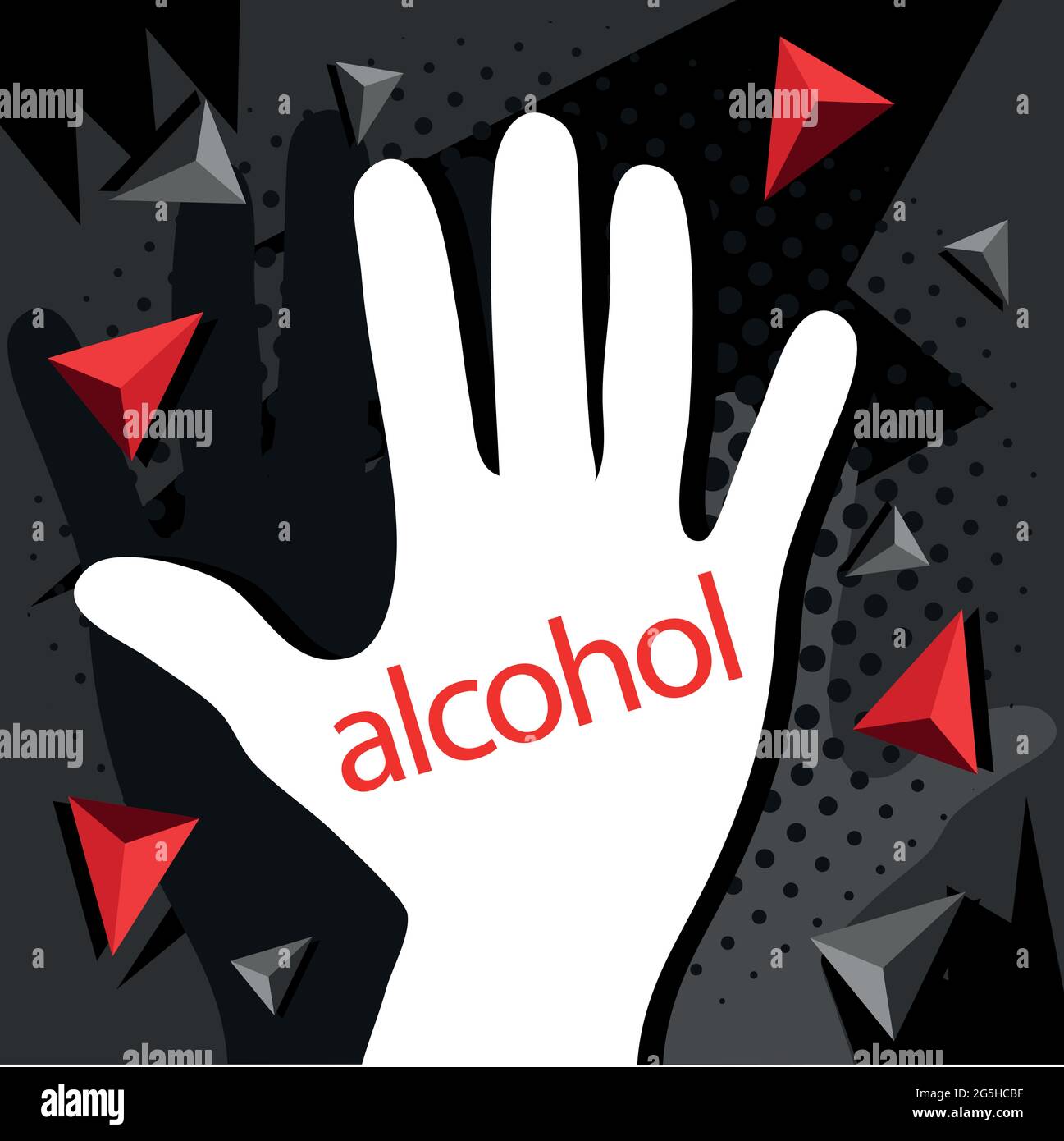 No Alcohol with hand Vector Icon Illustration. Stock Vector