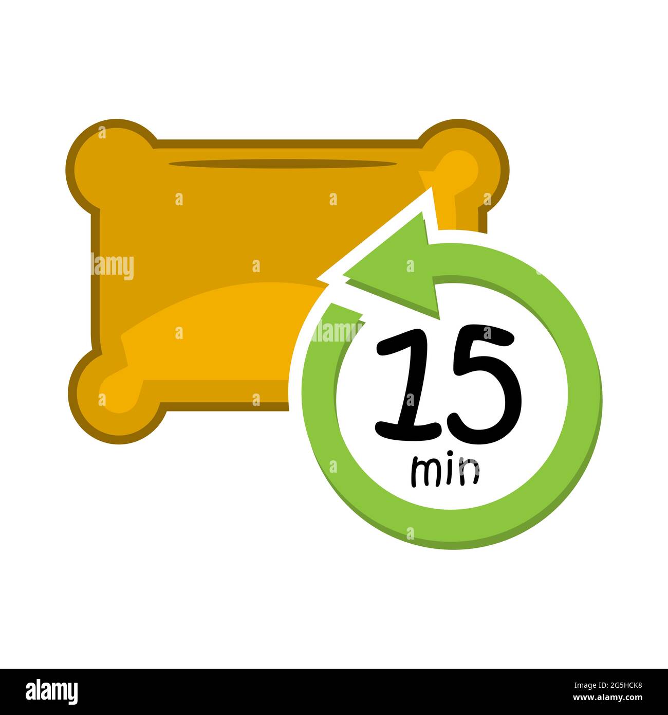 Sleeping in 15 minutes concept. flat design. Vector Illustration on white background Stock Vector