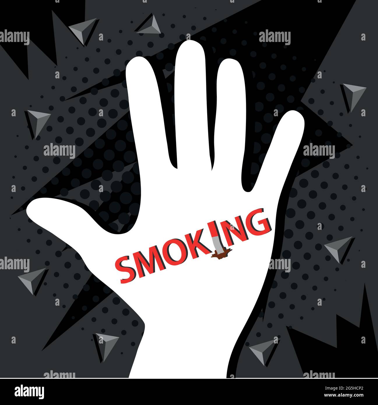 No Smoking with hand Vector Icon Illustration. Stock Vector