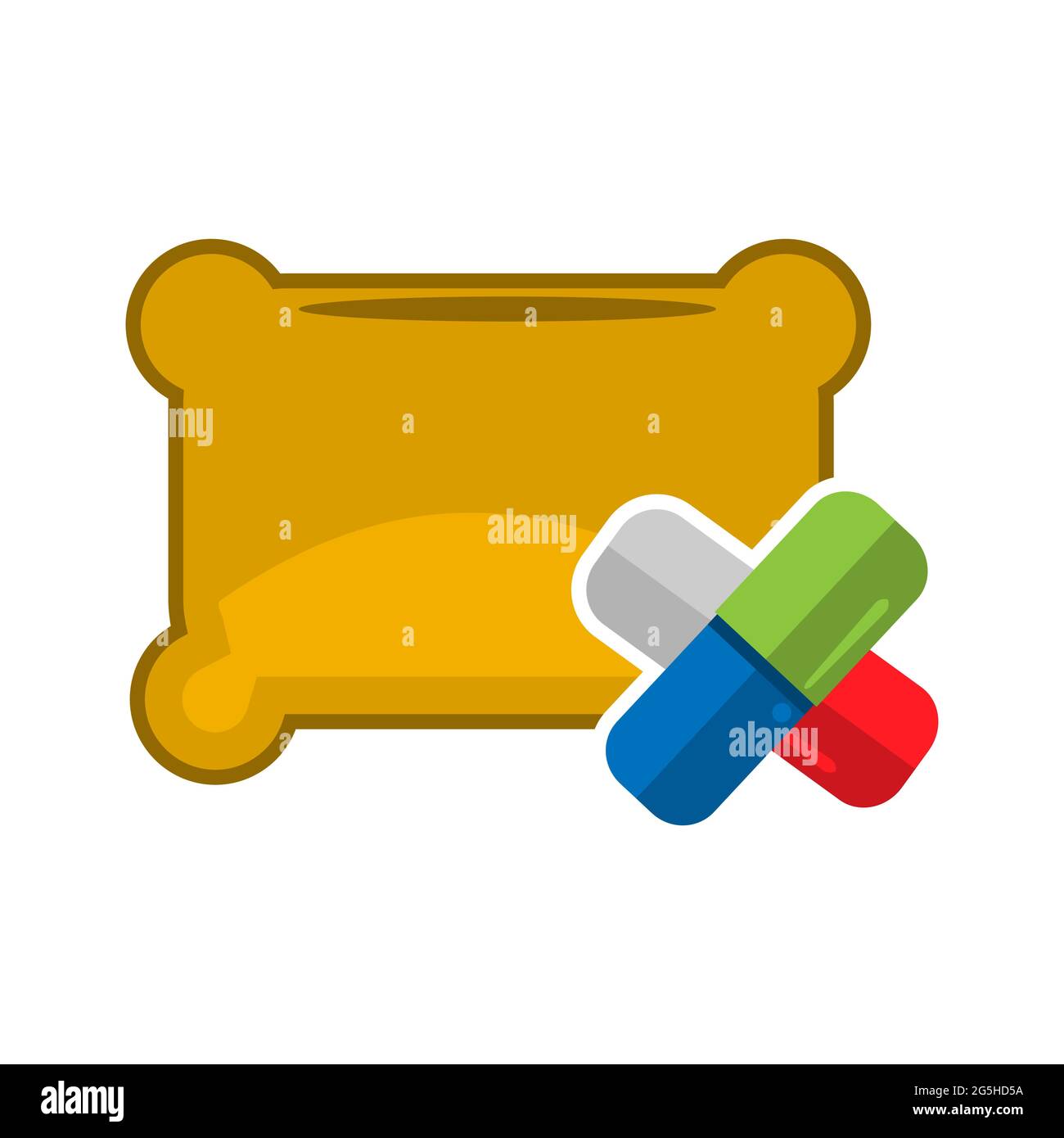 Sleeping pills, flat design. Vector Illustration on white background Stock Vector