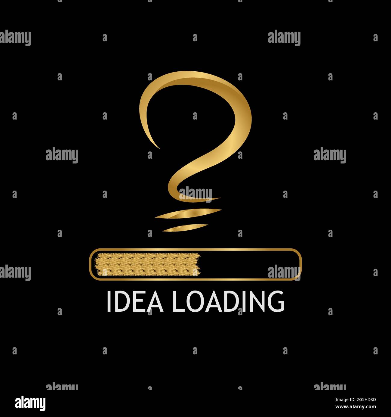 Loading bar  with bulb stock vector illustration. Stock Vector
