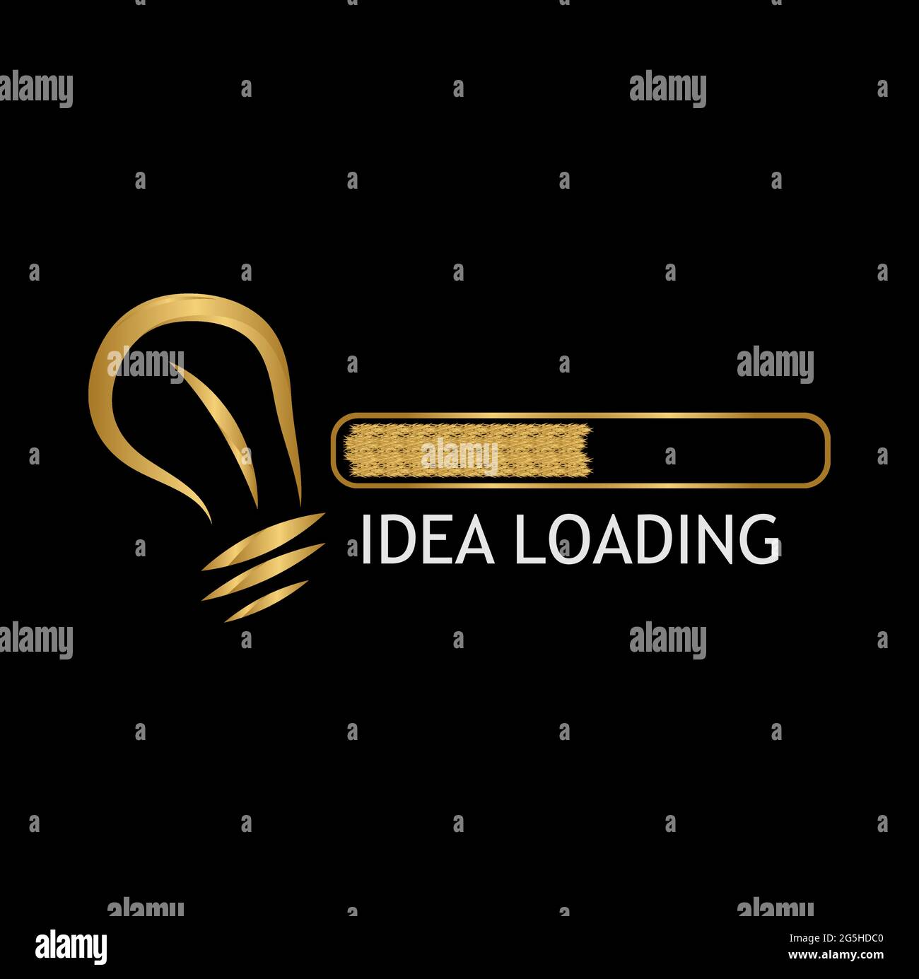 Loading bar  with bulb stock vector illustration. Stock Vector