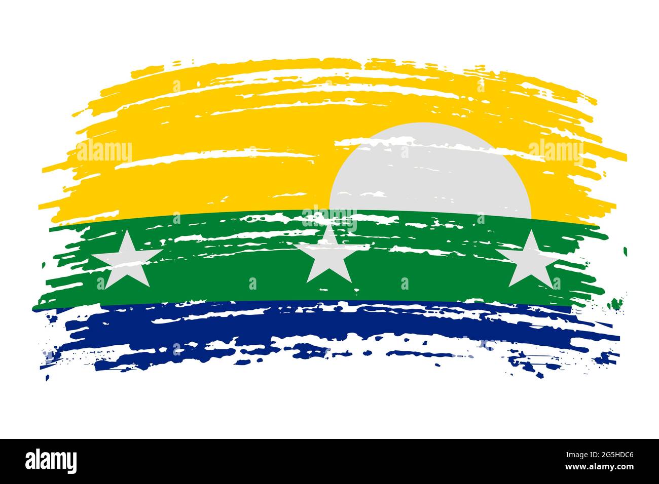 Nueva Esparta Island flag in real proportions and colors, vector image Stock Vector