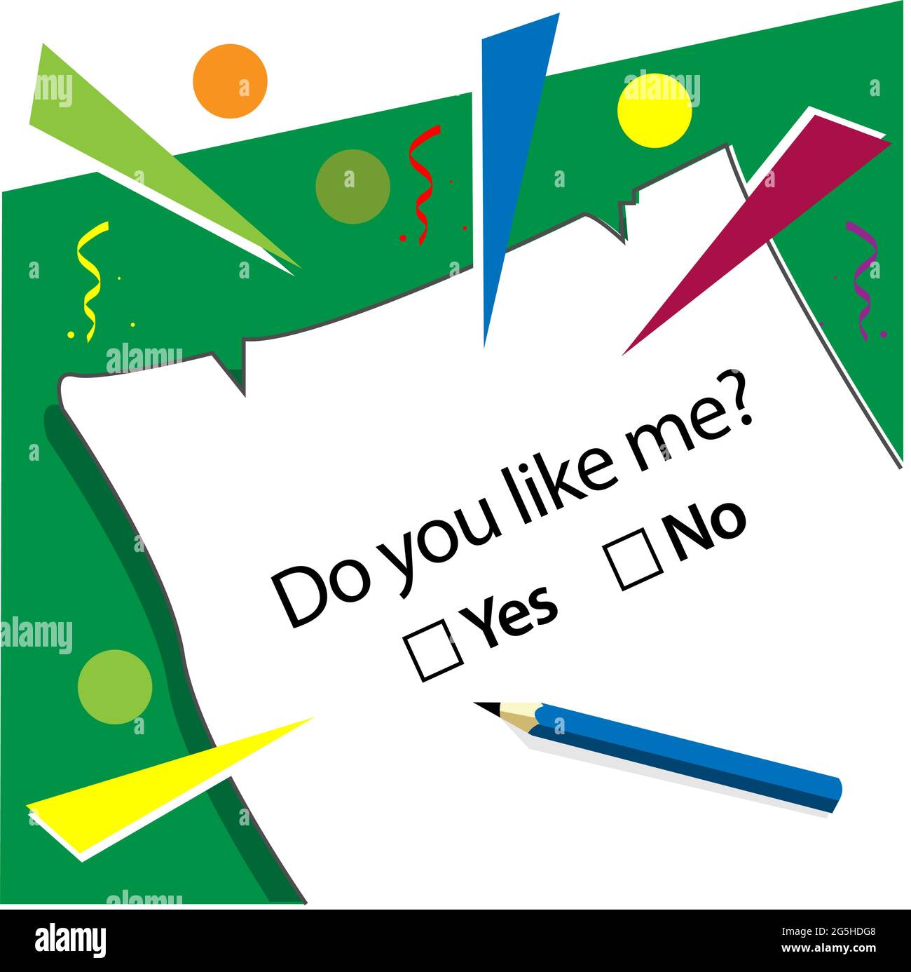 Question with paper and pencil stock vector. Vector illustration Stock Vector