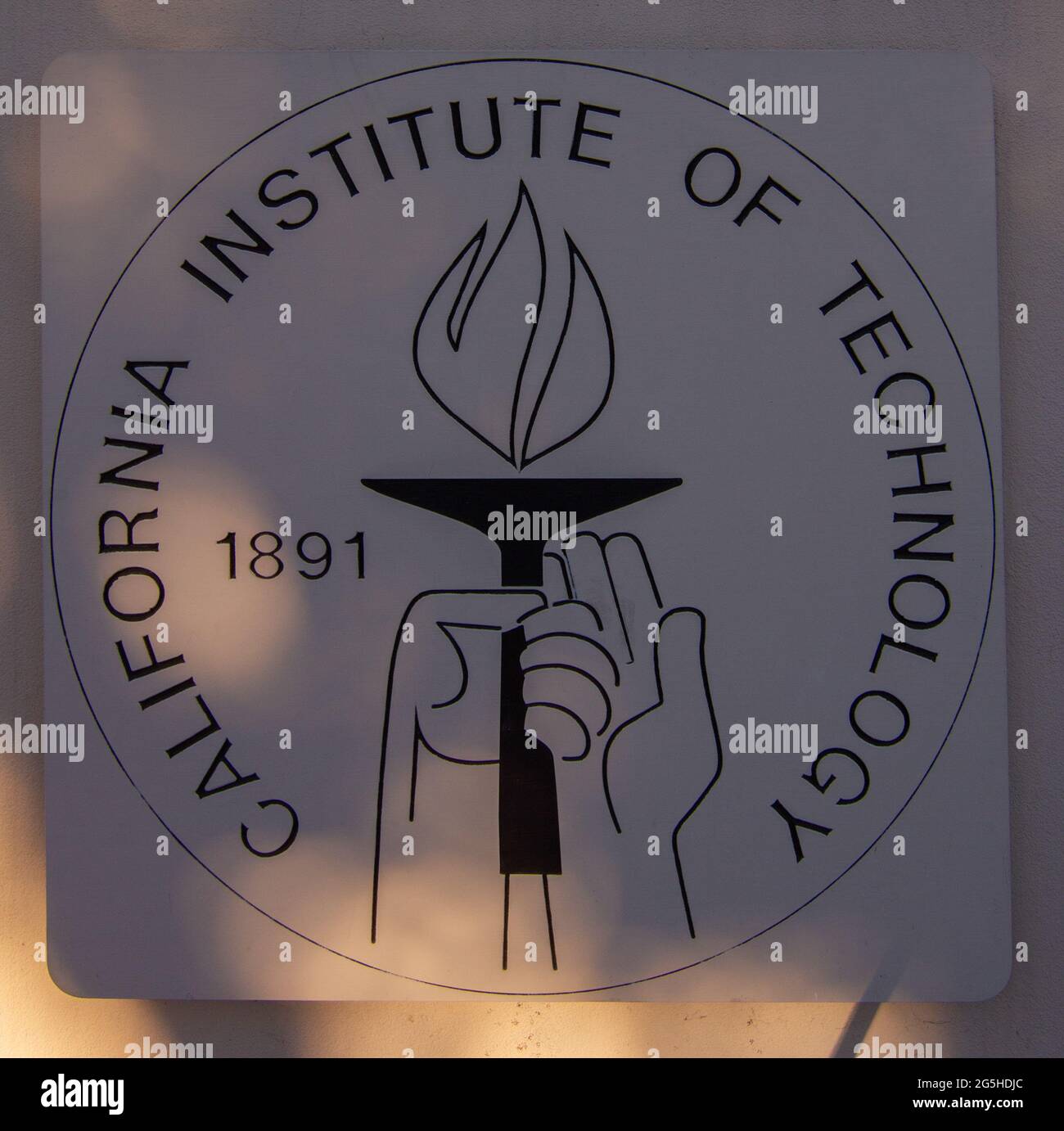 Sign at the entrance to Caltech Stock Photo