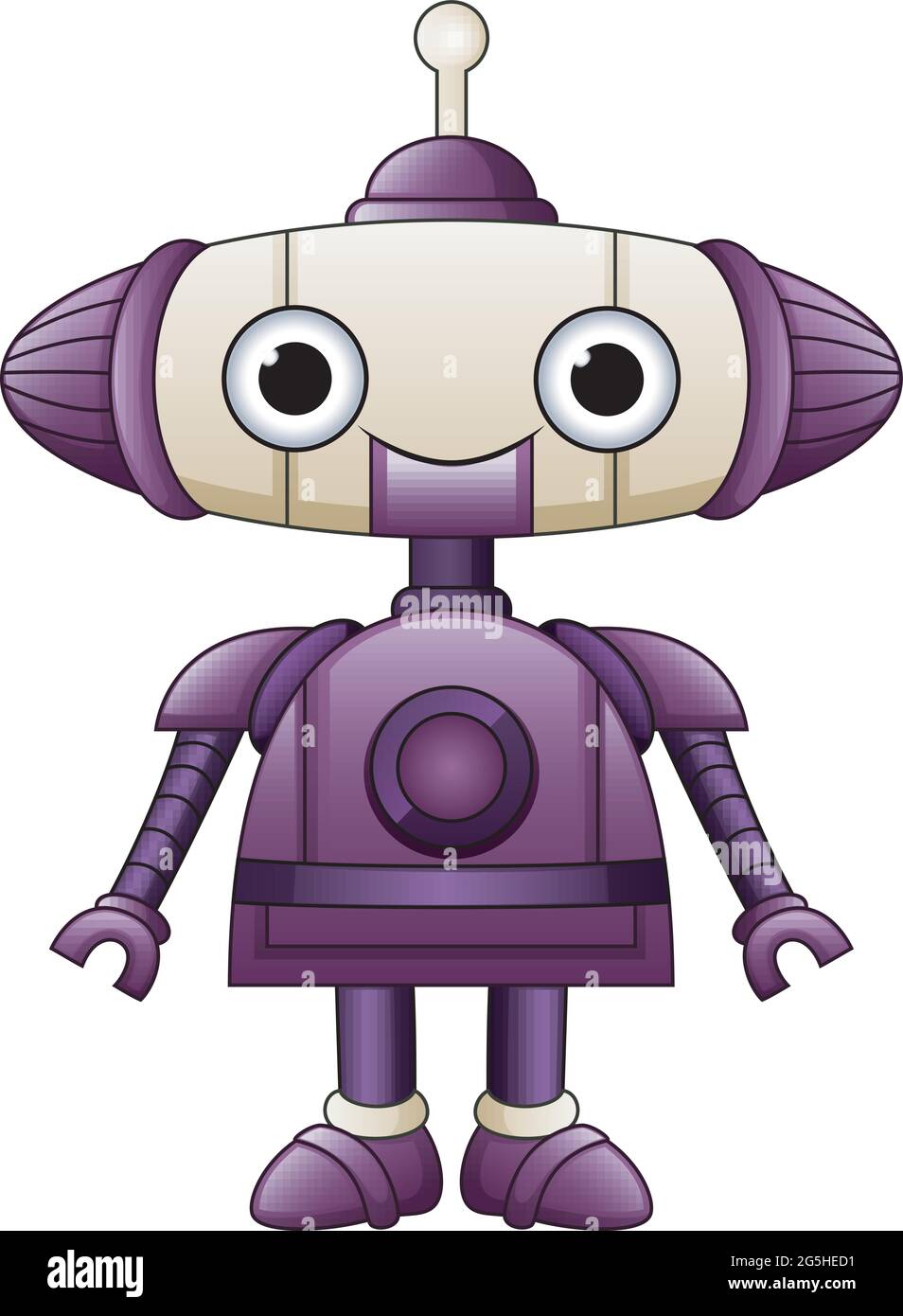 Cute robot purple cartoon with antennas Stock Vector Image & Art - Alamy