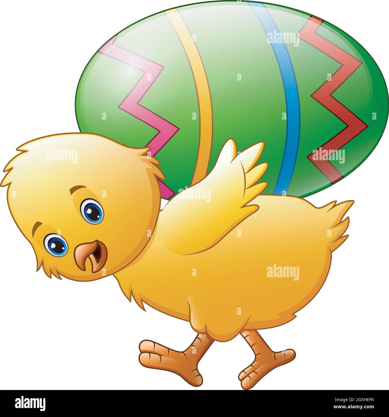 Cartoon happy chicken carrying egg Stock Vector Image & Art - Alamy