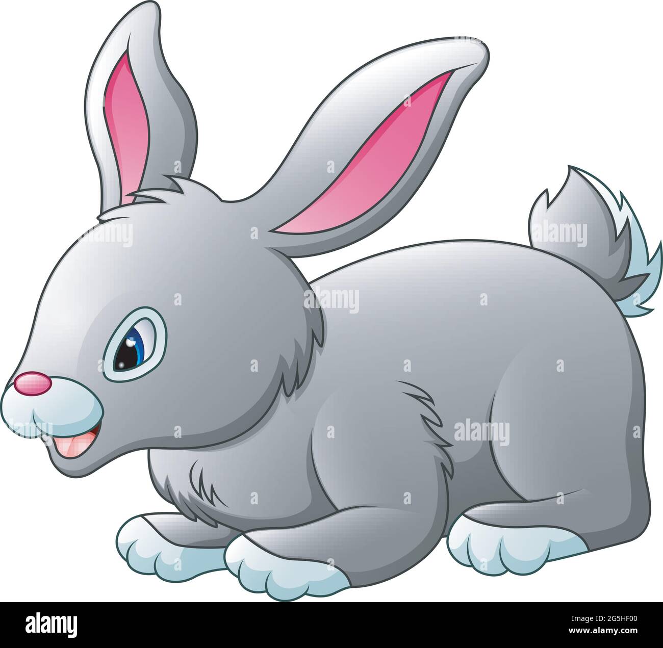 Cute rabbit cartoon isolated on white background Stock Vector Image ...