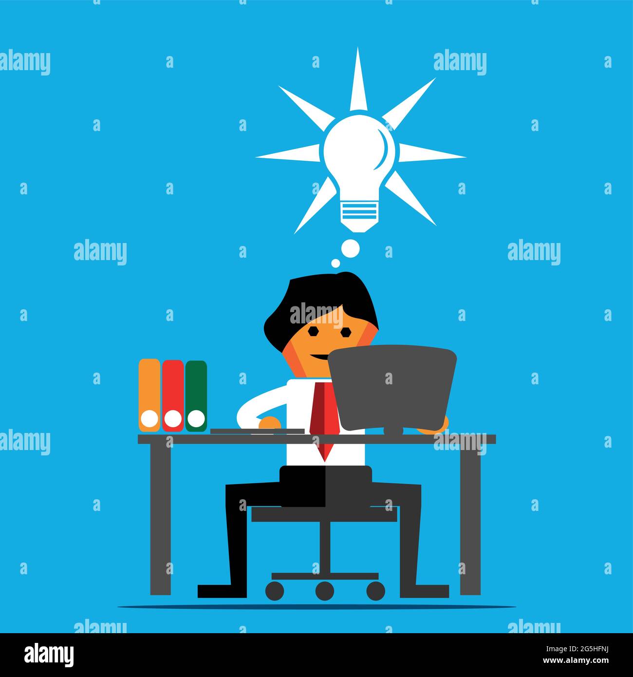 Smart office worker. Flat design Stock Vector Image & Art Alamy