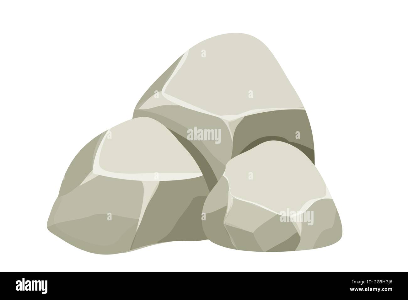 Stone, rock pile isolated on white background. Big boulder element, granite  block for ui games, decoration, clipart in cartoon style. Vector  illustration Stock Vector Image & Art - Alamy