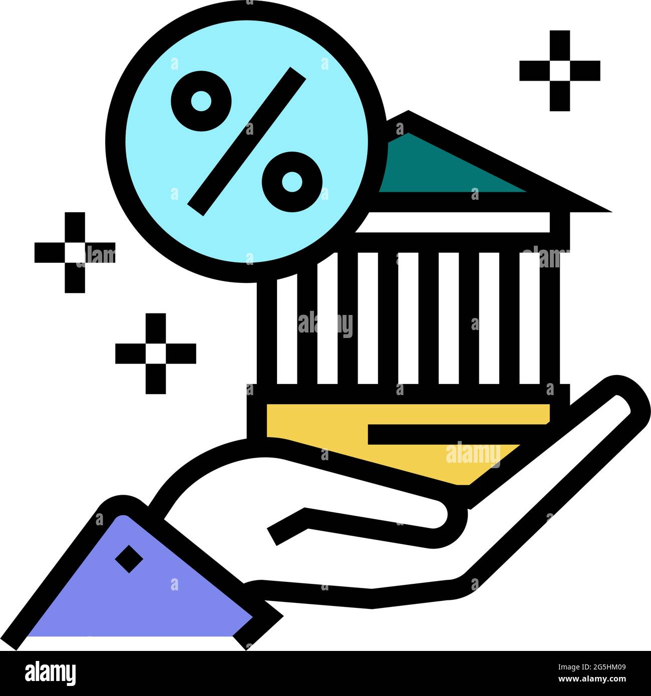 access to bank loans, funds and guarantee programs color icon vector