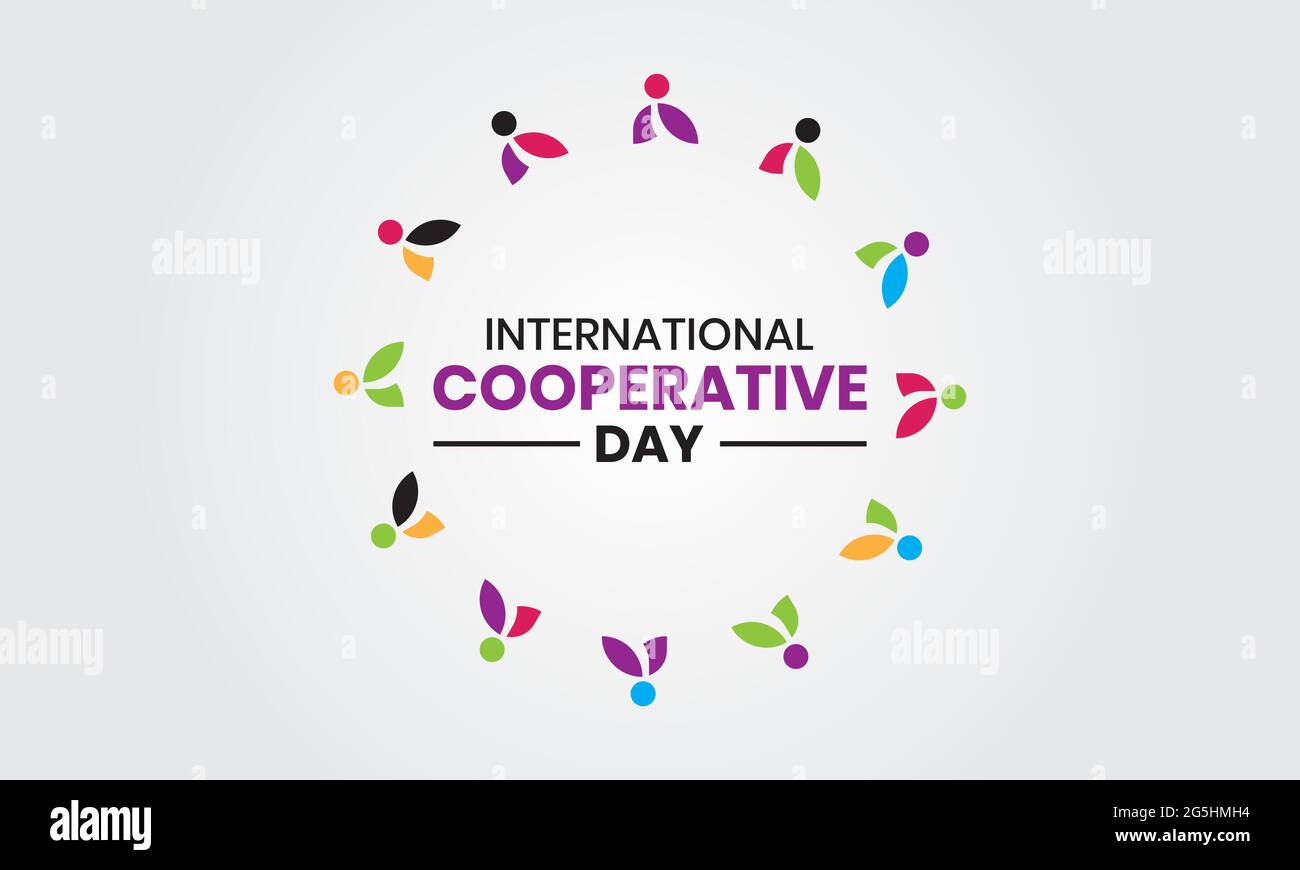 International Co-operative Annual Day Vector Banner Template observed on July Every Year. Stock Vector