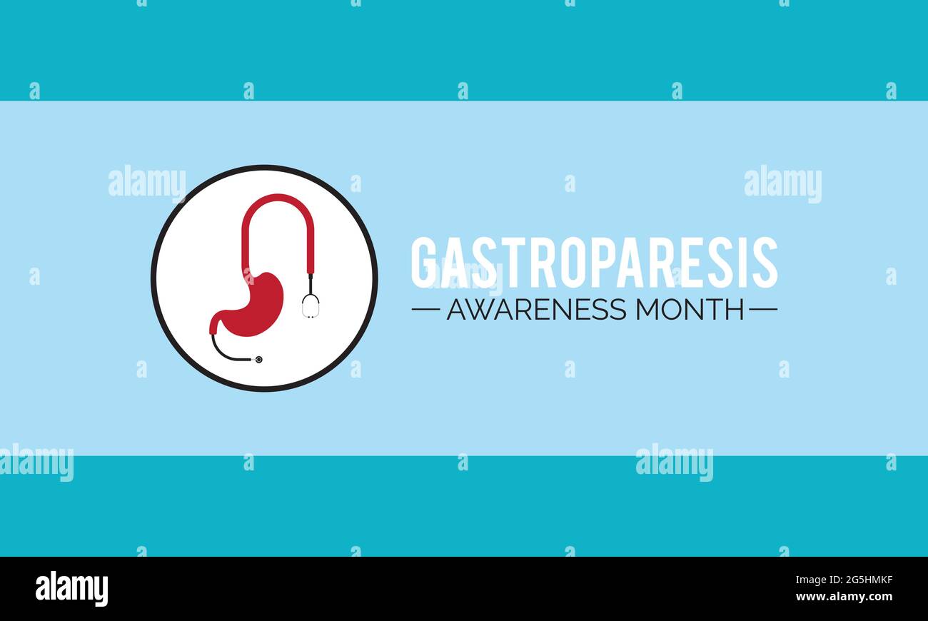 Gastroparesis Awareness Month Vector Banner Template Observed On August Stock Vector