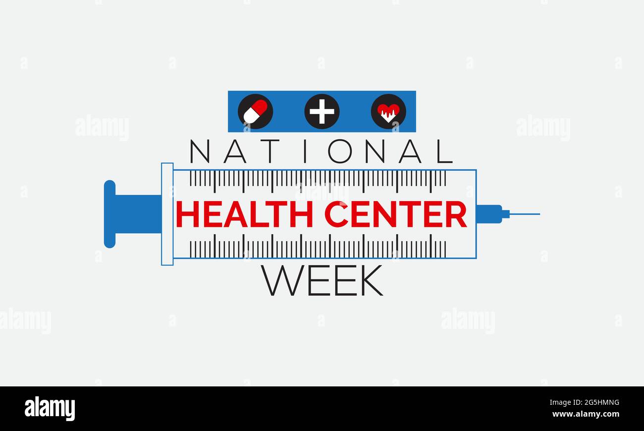 National Health Center Week Vector Banner Template Observed On August Stock Vector