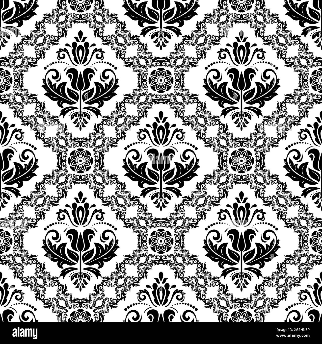 Orient classic pattern. Seamless abstract black and white background