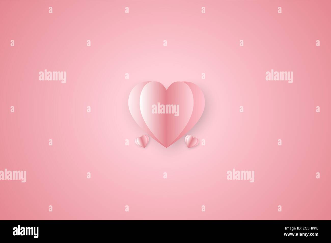 3D Paper elements in shape of heart on pink background Stock Photo - Alamy