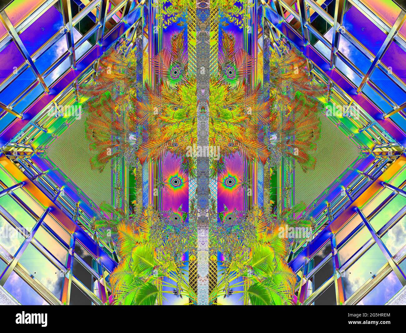 kaleidoscopic image of the interior of a modern building Stock Photo