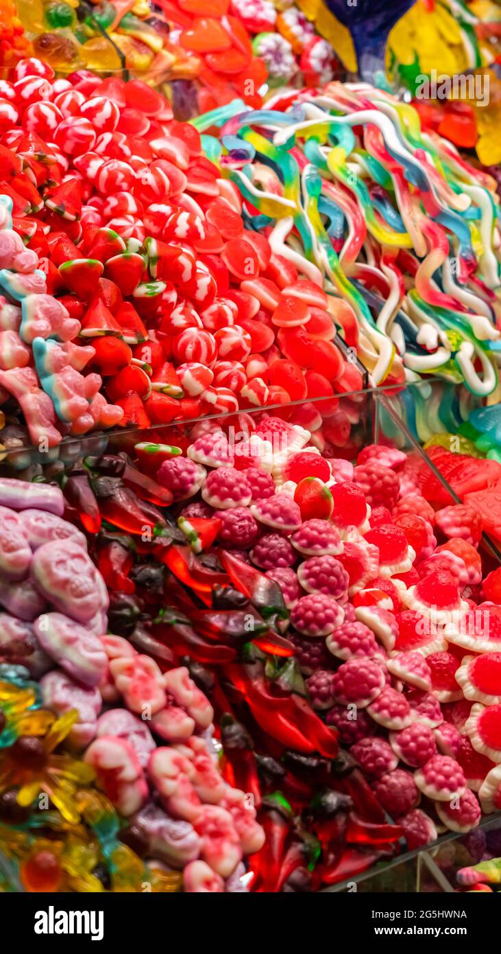 Colorful Sweet Jelly For Sale In Spanish Market Stock Photo Alamy