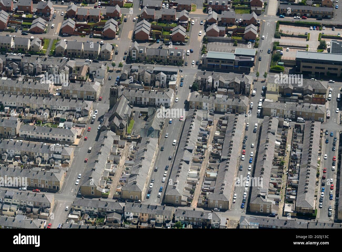 19th century rows of streets of terraced housing, Accrington