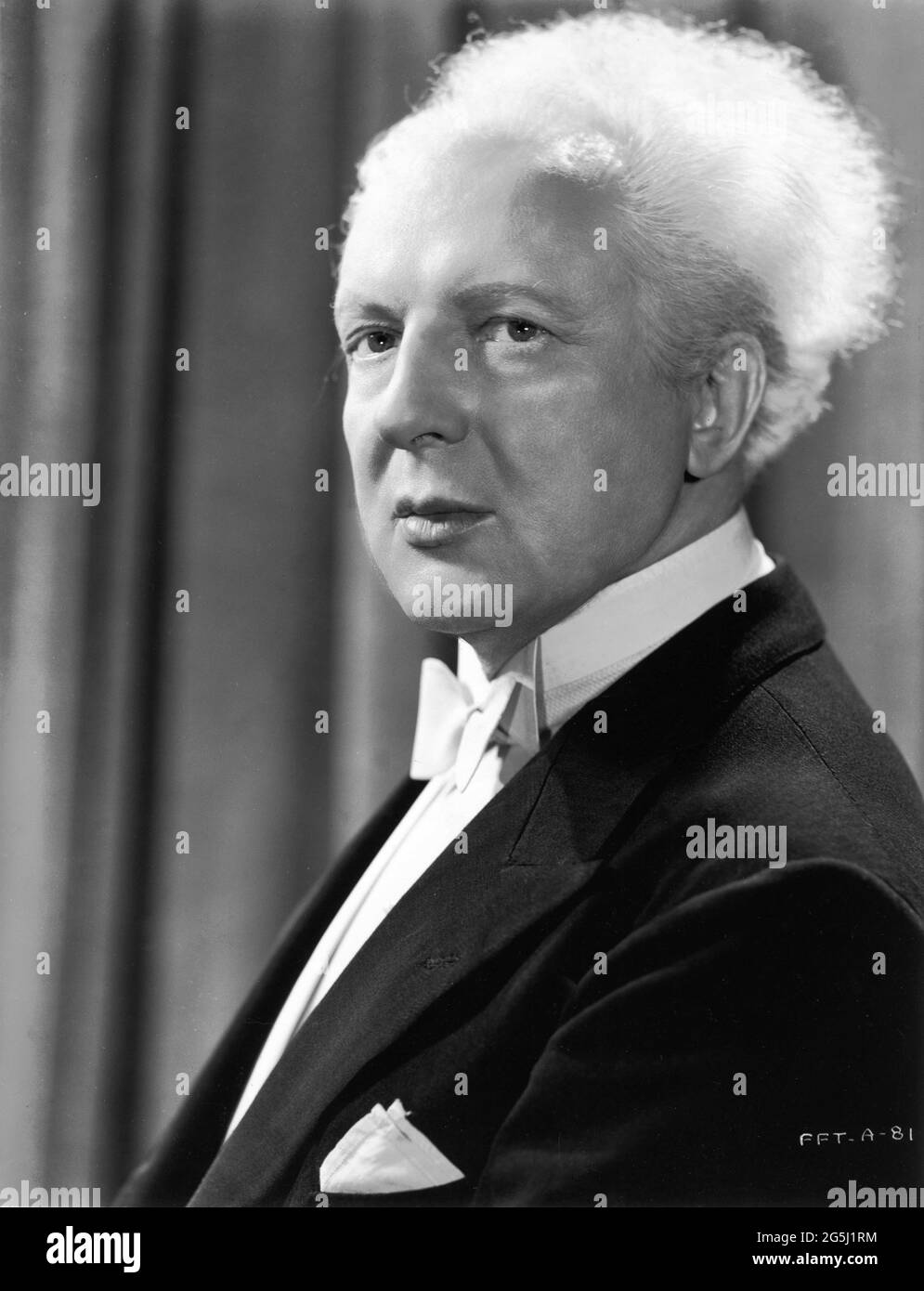 Conductor LEOPOLD STOKOWSKI Portrait publicity for CARNEGIE HALL 1947 director EDGAR G. ULMER story Seena Owen screenplay Karl Kamb Federal Films / United Artists Stock Photo